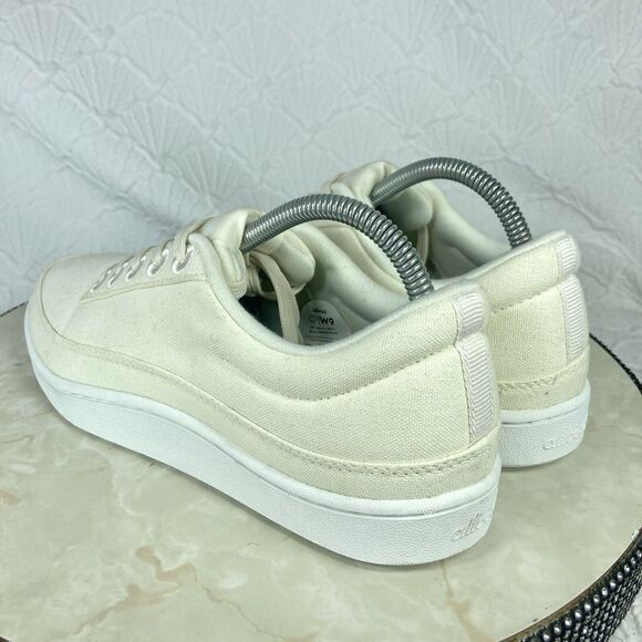 Allbirds Canvas Pacers Walking Sneakers 9 Cream Lace Up Low Top Casual Shoe NEW - Picture 7 of 14